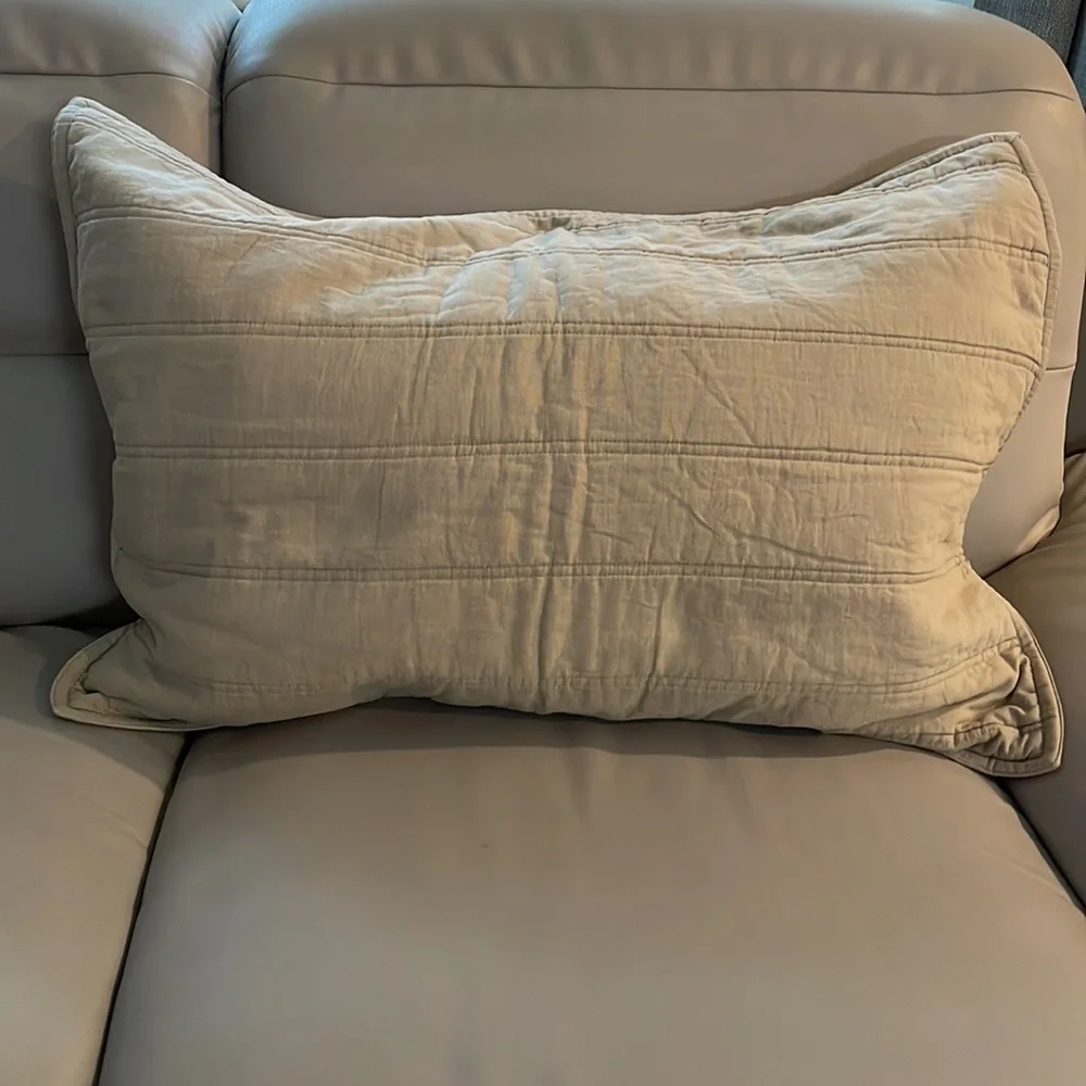 Ralph Lauren Set of 2 Pillow Cover Linen Blend Neutral Tan